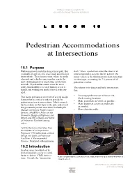 Pedestrian Accommodations at Intersections