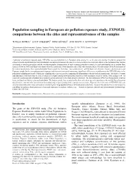 Population Sampling in European Air Pollution Exposure Study, EXPOLIS: Comparisons Between the Cities and Representativeness of the Samples