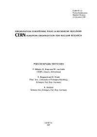 Pseudospark Switches