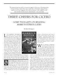 Some Thoughts on Reading Harry Potter in Latin