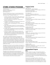 Ethnic Studies Program 1
