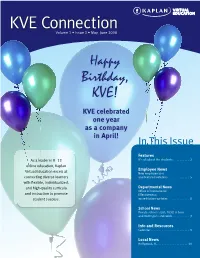 KVE Connection Volume 1 • Issue 3 • May–June 2008