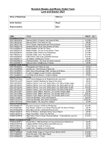Lent and Easter 2021 Key Titles Order Form