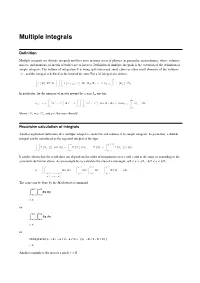 Multiple Integrals