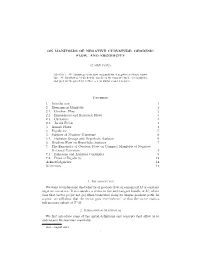 On Manifolds of Negative Curvature, Geodesic Flow, and Ergodicity