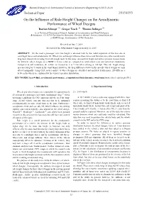 On the Influence of Ride Height Changes on the Aerodynamic