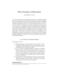 Three Principles of Rationalism