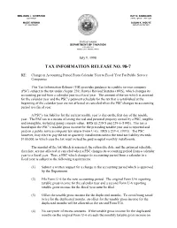 TIR 98-7: Change in Accounting Period from Calendar Year To
