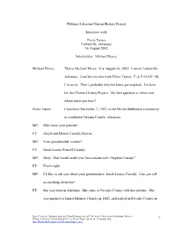 1 William Jefferson Clinton History Project Interview With