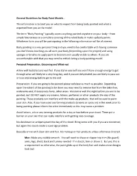 General Guidelines for Body Paint Models... This Information Is to Brief You on What to Expect from Being Body Painted and What