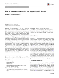How to Present More Readable Text for People with Dyslexia
