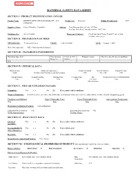 Material Safety Data Sheet