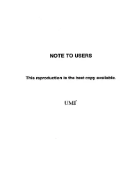 Note to Users