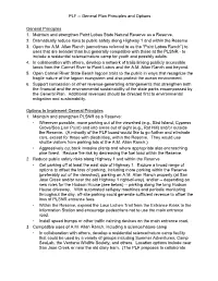 PLF -- General Plan Principles and Options