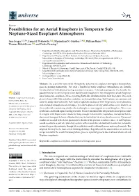 Possibilities for an Aerial Biosphere in Temperate Sub Neptune-Sized Exoplanet Atmospheres