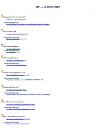 Urls of PIPELINES