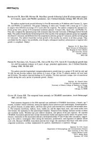 ABSTRACTS BACHMAYER DI, Ross RB, Munro IR. Maxillary Growth