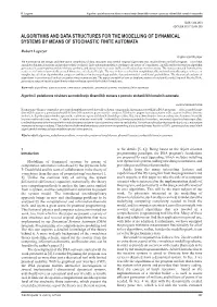Algorithms and Data Structures for the Modelling of Dynamical Systems by Means of Stochastic Finite Automata