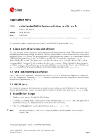 Application Note 1 Linux Kernel Versions and Drivers 2 Installation