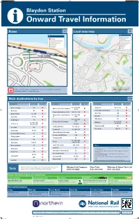 Blaydon Station I Onward Travel Information Buses Local Area Map
