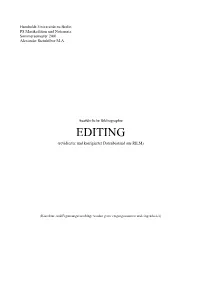 EDITING (Revidierter Und Korrigierter Datenbestand Aus RILM)