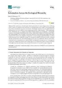 Information Across the Ecological Hierarchy