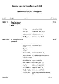 Report on Tenderers Using DSTA Etendering Process