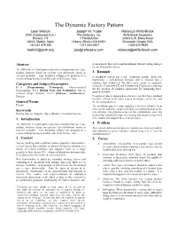 The Dynamic Factory Pattern León Welicki Joseph W