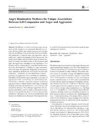 Angry Rumination Mediates the Unique Associations Between Self-Compassion and Anger and Aggression