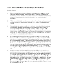 Control of Coca with a Plant Pathogenic Fungus (Mycoherbicide)