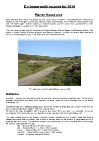 Dartmoor Moth Records for 2014