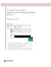 Keysight Technologies Signal Studio for Broadcast Radio N7611C