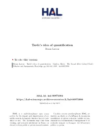 Tarde's Idea of Quantification