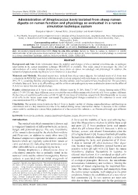 Administration of Streptococcus Bovis Isolated from Sheep Rumen Digesta on Rumen Function and Physiology As Evaluated in a Rumen Simulation Technique System