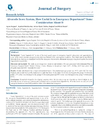 Alvarado Score System, How Useful Is in Emergency Department