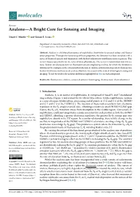 Azulene—A Bright Core for Sensing and Imaging