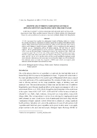 Growth and Nutrient Composition on Indian Spinach by Irrigating with Different Water Sources