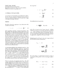 HW #8 Due to Gravity