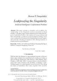 Leakproofing the Singularity Artificial Intelligence Confinement Problem
