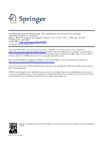 On Representations in Morphology Case, Agreement and Inversion in Georgian Author(S): Stephen R