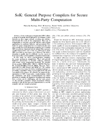Sok: General Purpose Compilers for Secure Multi-Party Computation