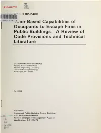 Time-Based Capabilities of Occupants to Escape Fires in Public Buildings: a Review of Code Provisions and Technical Literature