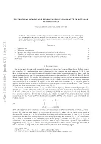 Topological Models for Stable Motivic Invariants of Regular Number Rings 11