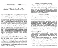 Construct Validity in Psychological Tests