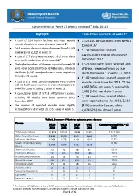Epidemiological Week 27 (Week Ending 8Th July, 2018)