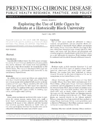Exploring the Use of Little Cigars by Students at a Historically Black University