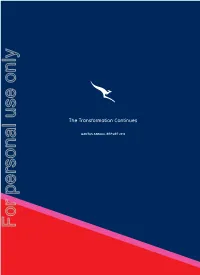 For Personal Use Only Use Personal for for Personal Use Only QANTAS ANNUAL REPORT 2013