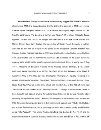 Franklin's Accounts 1745, Calendar 3 1 Introduction. Though