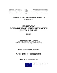 Implementing Environment and Health Information System in Europe