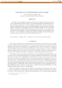 Power Spectra for Cold Dark Matter and Its Variants